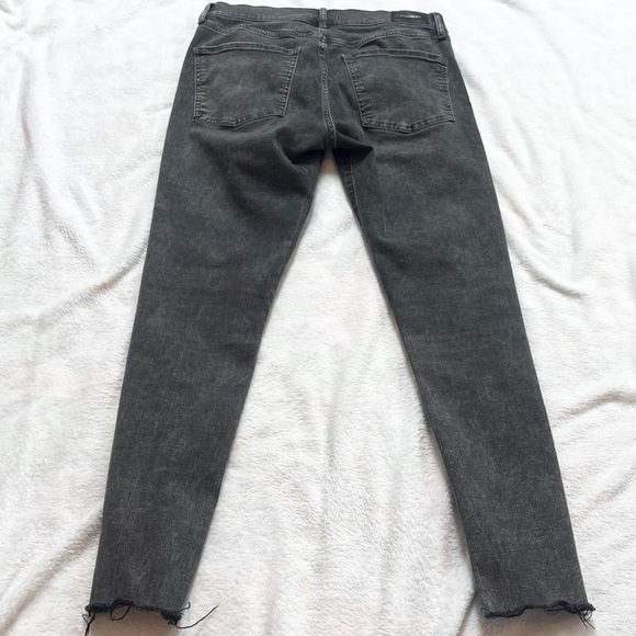 Express Charcoal Wash Skinny Mid Rise Distressed Jeans Stretchy Pockets Sz 10 - Picture 2 of 8